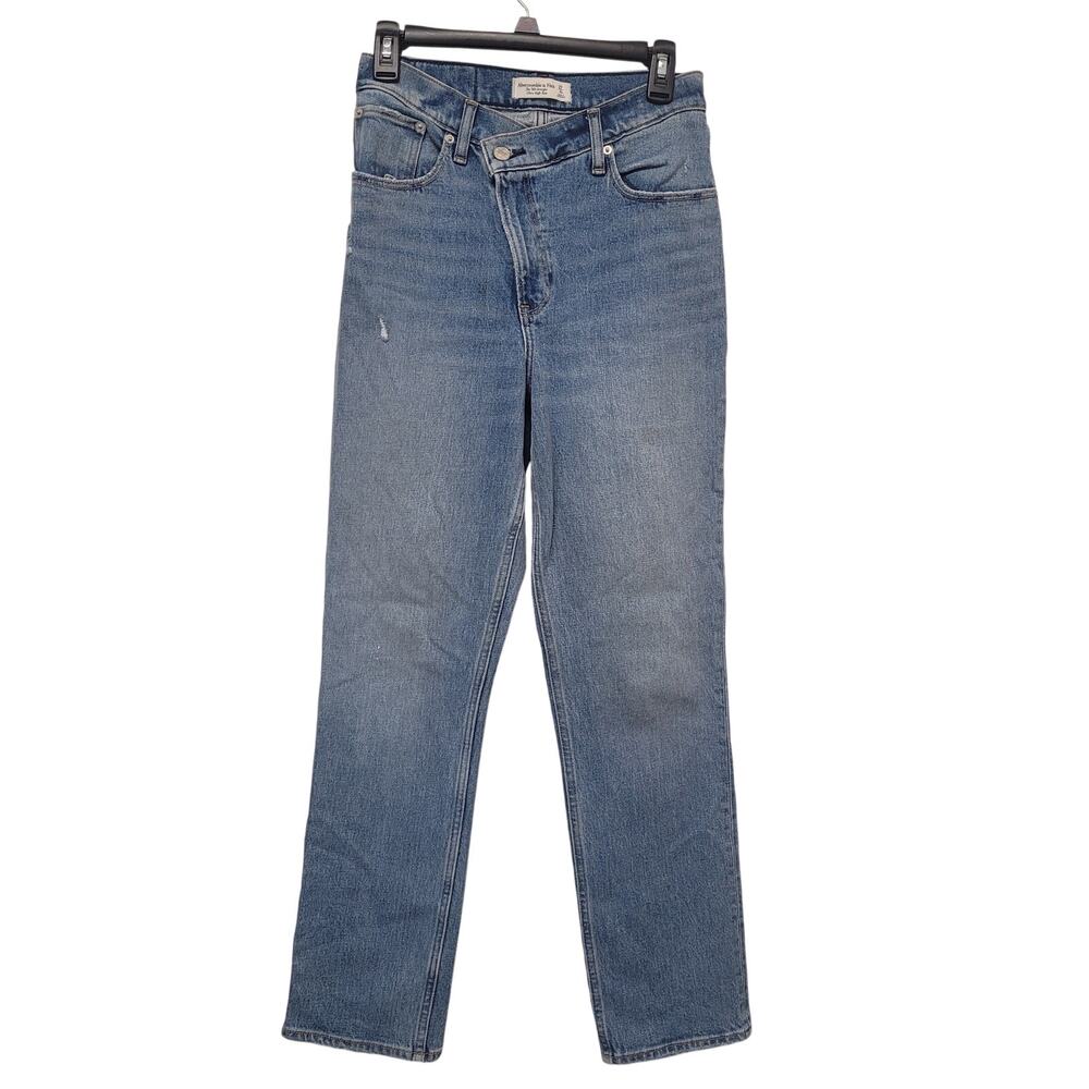 Abercrombie Fitch Straight Leg Women's Jeans Size 27 Light Wash Denim Y2K